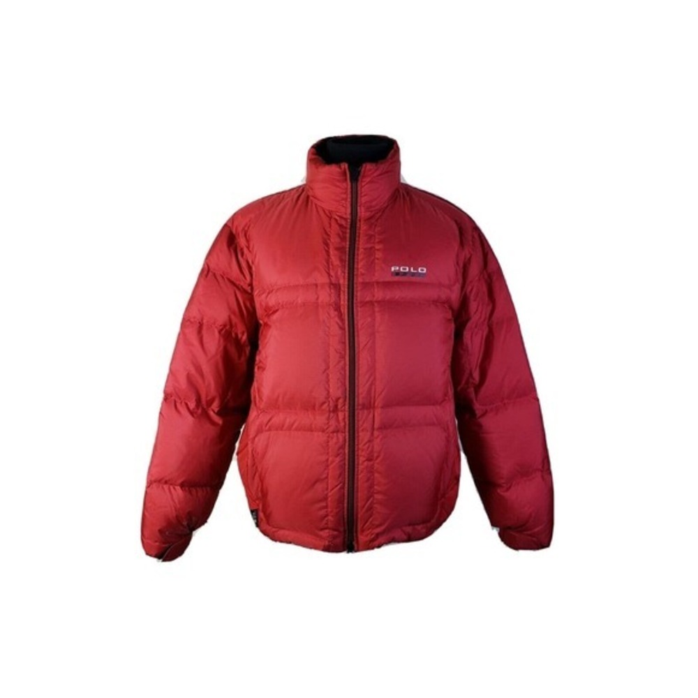 POLO Sport Ralph Lauren Solid Red Goose Down‎ Full Zip Puffer Coat Mens L